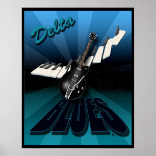Affiches Delta Blues Guitare et clavier Starburst