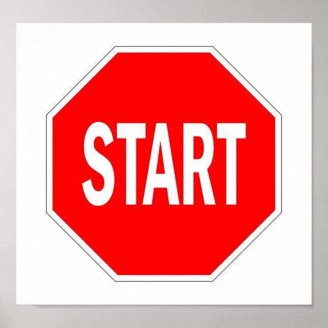 Affiches démarrer le panneau de signalisation routière arrê (Devant)