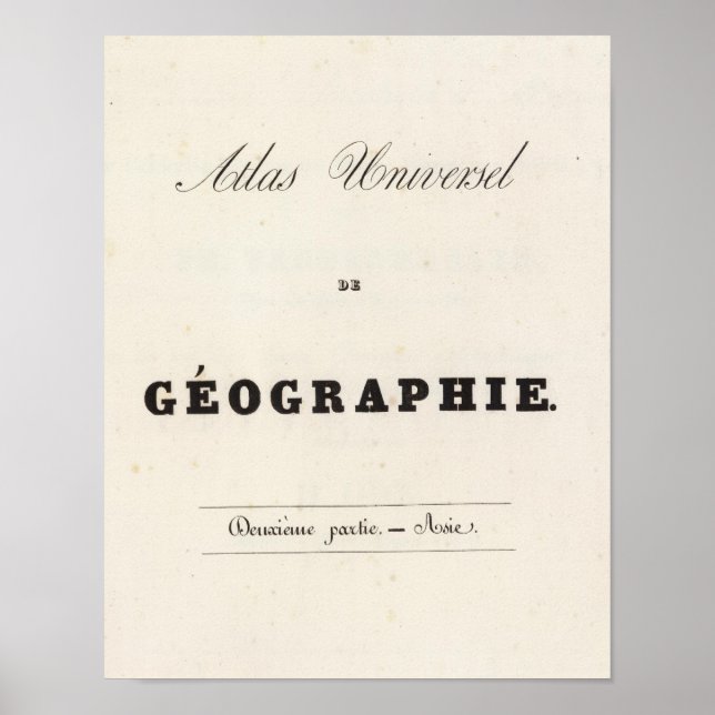Affiches Demi-titre Atlas universel Asie (Devant)
