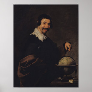 Affiches Democritus ou The Man with a Globe