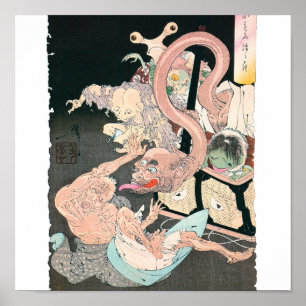 Affiches Demons et fantômes japonais, peinture japonaise an