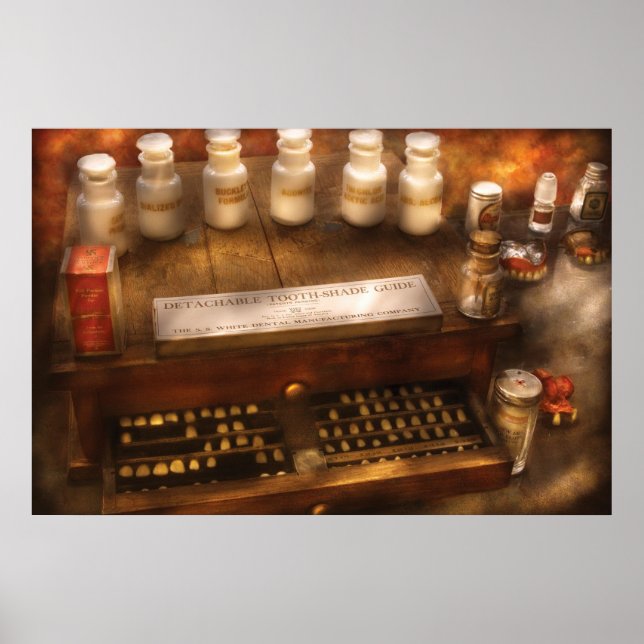 Affiches Dentiste - Guide d'ombrage dentaire détachable (Devant)