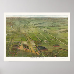 Affiches Depew, carte panoramique de NY - 1898