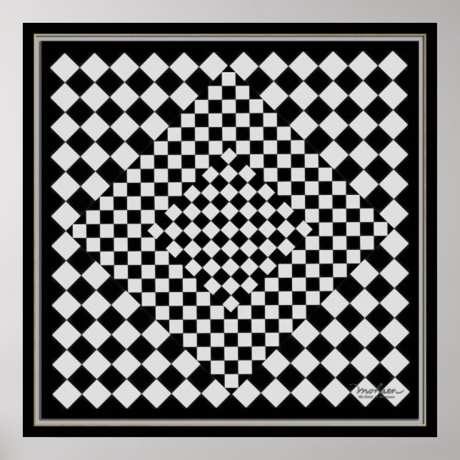 Affiches Déplacement de l'image noire et d'argent (Devant)