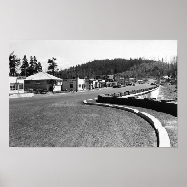 Affiches Depoe Bay, Oregon Vue Ville Le Long De La Voie Mar (Devant)