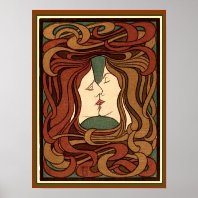 Affiches "Der Kuss" par Peter Behren Art nouveau Imprimer 1 (Devant)