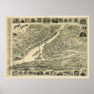 Affiches Derby, carte panoramique de CT - 1899