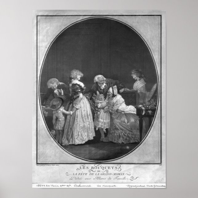 Affiches Des bouquets de fleurs ou célébrant grand-mère (Devant)