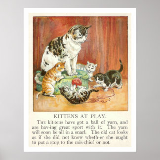 Affiches Des chatons en jeu