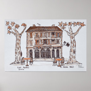 Affiches des platens, Place Paoli,   L'Ile Rousse, Corsica