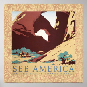 Affiches Désert de Cowboy Chevaux Vintages de l'Ouest