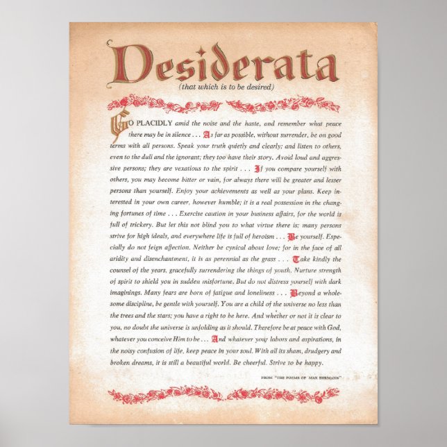 AFFICHES DESIDERATA (Devant)
