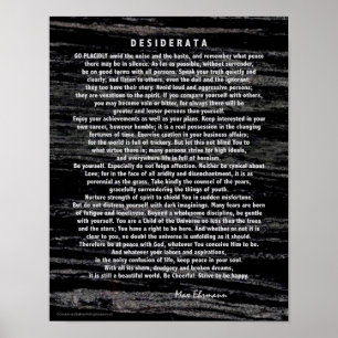 Affiches Desiderata Argent gravé sur du marbre noir