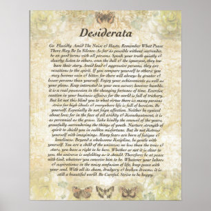 Affiches DESIDERATA avec les papillons soigneux