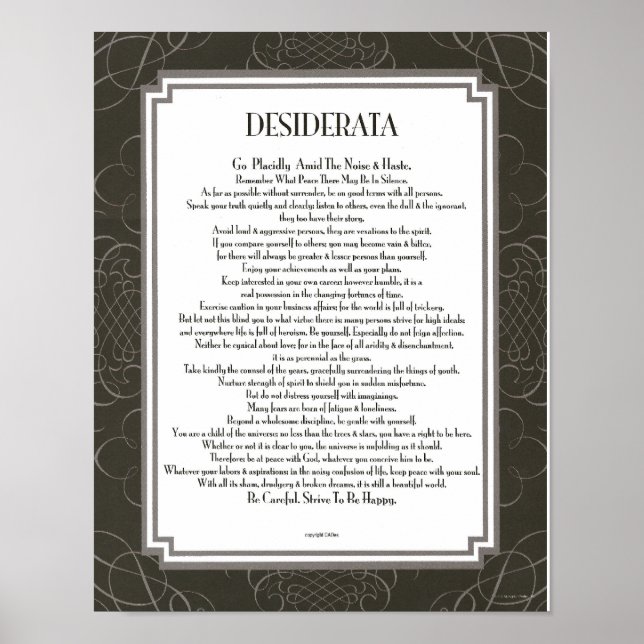 Affiches DESIDERATA Blackswirl Sans (Devant)