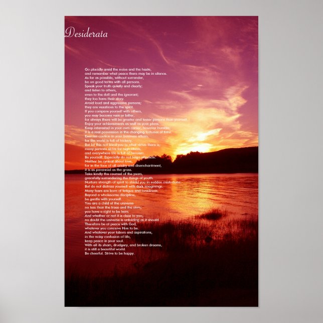 Affiches Desiderata Canvas (Devant)