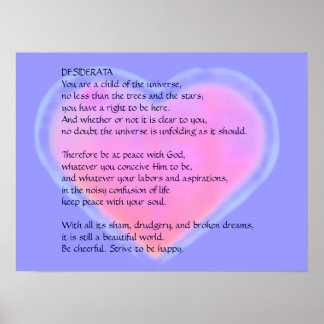Affiches DESIDERATA Changement d'affiche du coeur