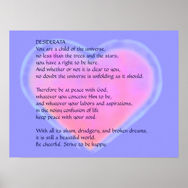 Affiches DESIDERATA Changement d'affiche du coeur (Devant)