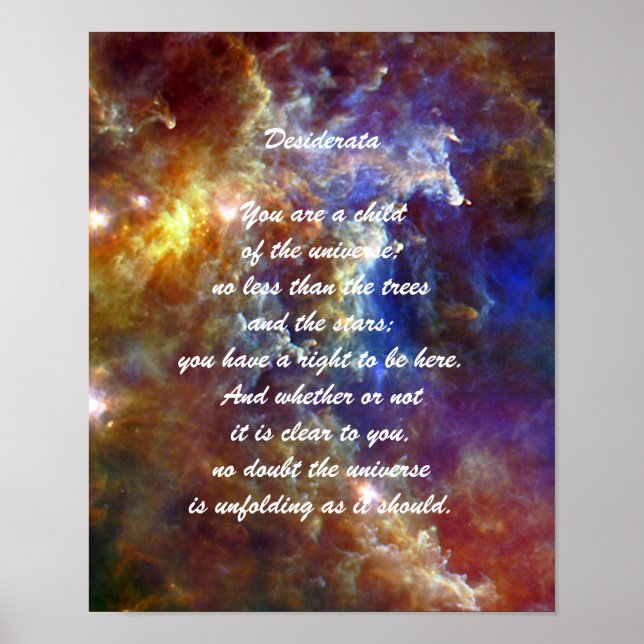 Affiches Desiderata Child of Universe (Devant)