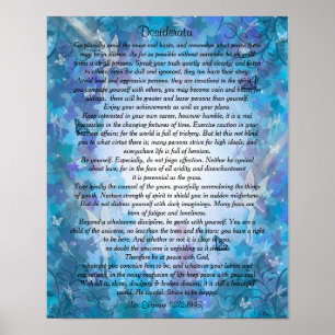 Affiches Desiderata "desired things" Blue Fairie background
