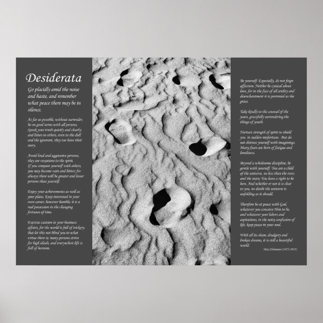 Affiches Desiderata - Empreintes Dans Le Sable (Devant)