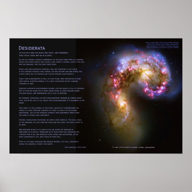Affiches Desiderata - Les Galaxies Antennes (Devant)