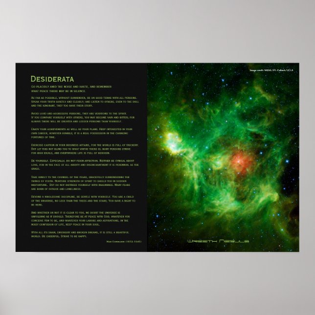 Affiches Desiderata - Nebula de couronne, Barnard 3, Voie L (Devant)