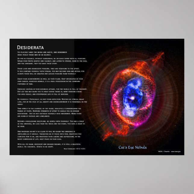 Affiches Desiderata - Nebula de l'oeil des chats (Devant)