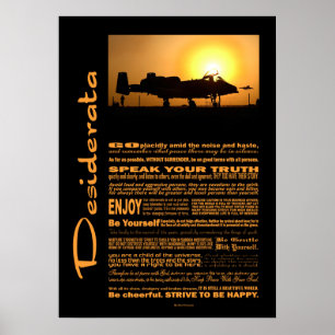 Affiches Desiderata Poem Desiderata A-10 Thunderbolt