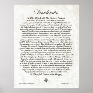 Affiches DESIDERATA Poem=Max Ehrmann=Collection Parchment