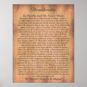Affiches DESIDERATA Poem=Max Ehrmann=Collection Parchment
