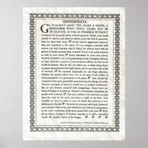 Affiches DESIDERATA Poème de Max Ehrmann