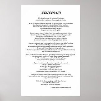 Affiches Desiderata White