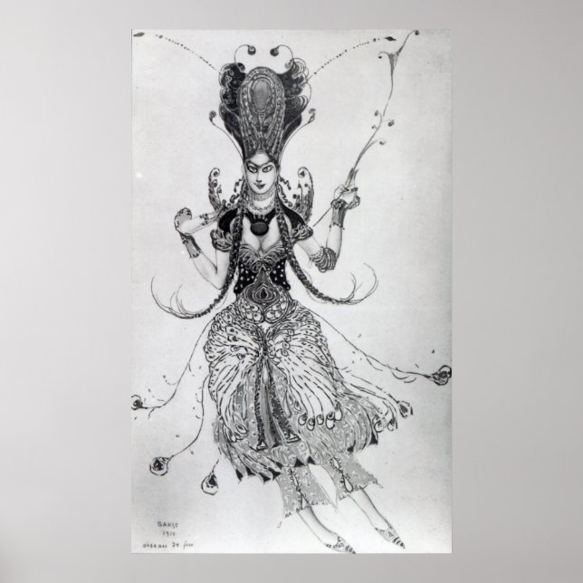 Affiches Design de costume pour "The Firebird", 1910 (Devant)