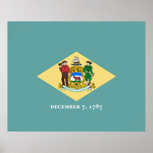 Affiches Design de drapeau d'état du Delaware