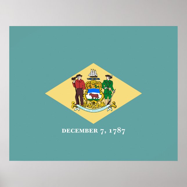 Affiches Design de drapeau d'état du Delaware (Devant)