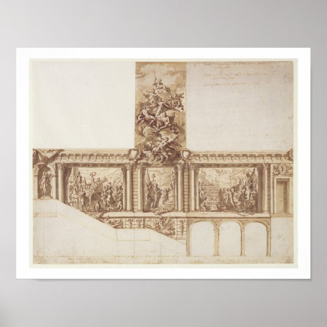 Affiches Design for Ceiling Walls and Staircase (pen, brown (Devant)