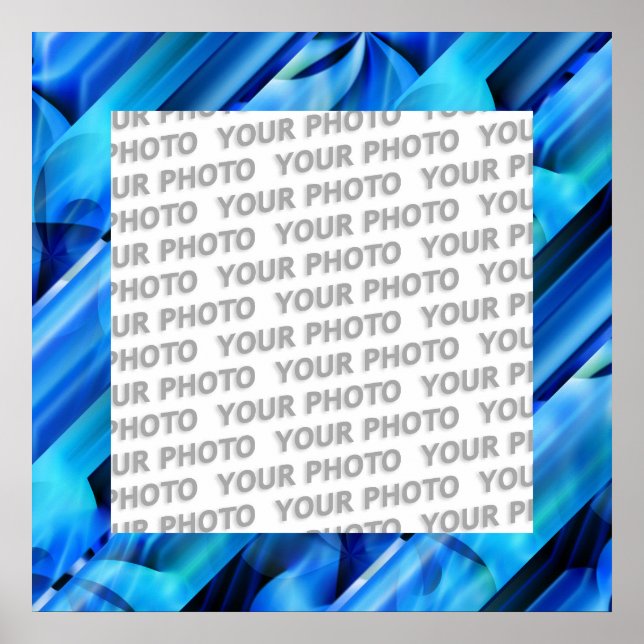 Affiches Design graphique transparent - bleu noir I (Devant)