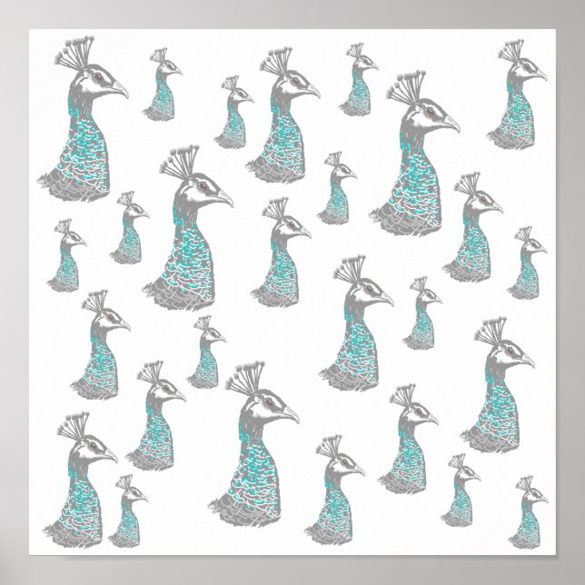 Affiches Design Motif élégant Peahen Bird. (Devant)