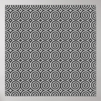 Affiches Design noir et blanc. Motif de Spirals.