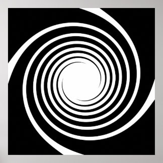 Affiches Design spiral noir et blanc.
