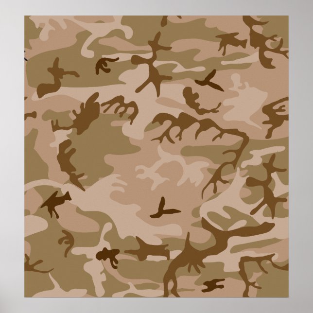 Affiches Dessert Camo - Camouflage Marron (Devant)