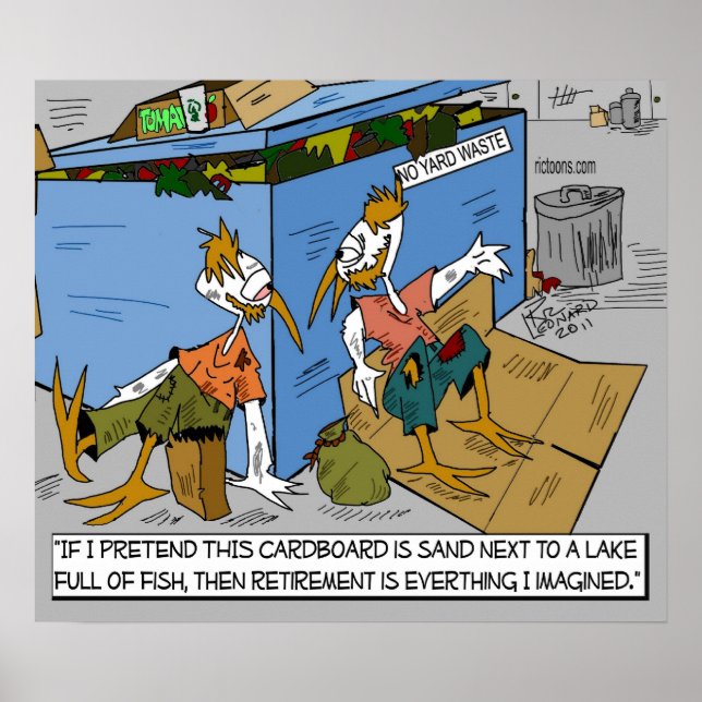 Affiches Dessin amusant sur l'affiche de retraite (Devant)