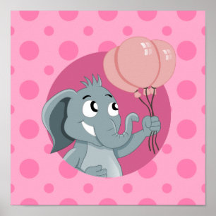 Affiches Dessin animé d'éléphant
