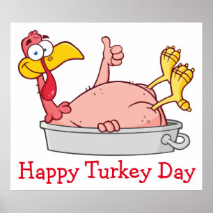 Affiches dessin animé dinde souriante dans l'affiche de la 