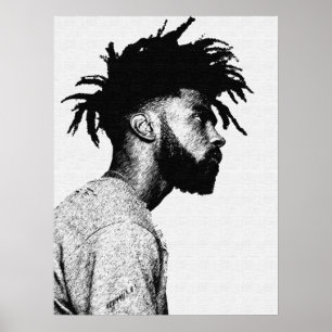 Affiches Dessin au stylo d'un homme afro-américain