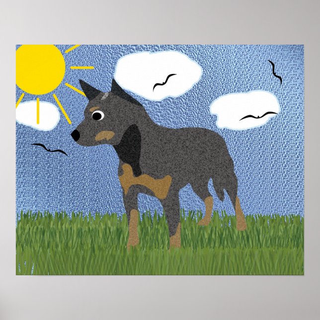 Affiches Dessin Australian Cattle Dog (Devant)