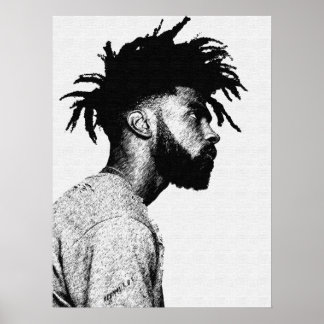 Affiches Dessin d'art de stylo masculin afro-américain