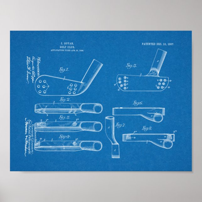 Affiches Dessin d'art du club de golf 1907 (Devant)