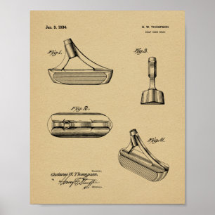 Affiches Dessin d'art du club de golf de 1934 Putter Imprim